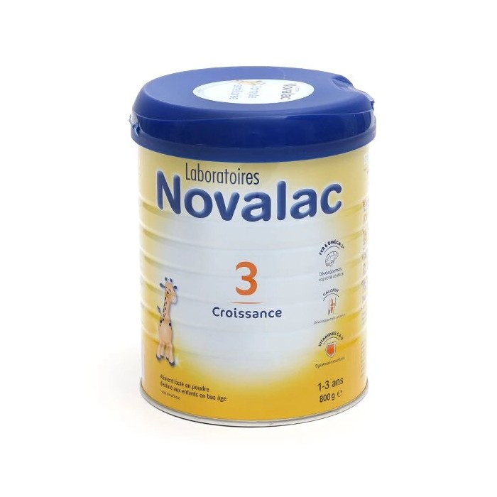 NOVALAC Lait de croissance De 1 à 3 ans Boite de 800 grammes