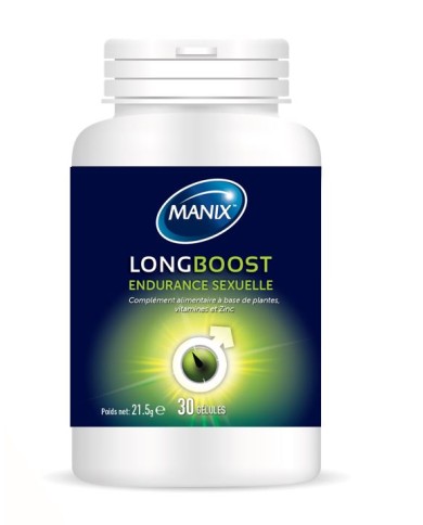 MANIX LONGBOOST "Stimulant sexuel 100% naturel" Boite de 30 gélules