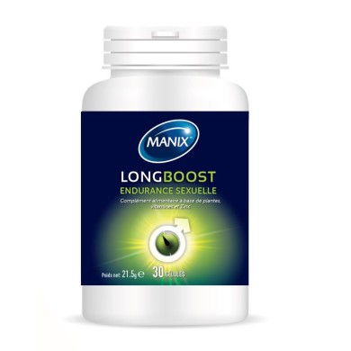 MANIX LONGBOOST "Stimulant sexuel 100% naturel" Boite de 30 gélules