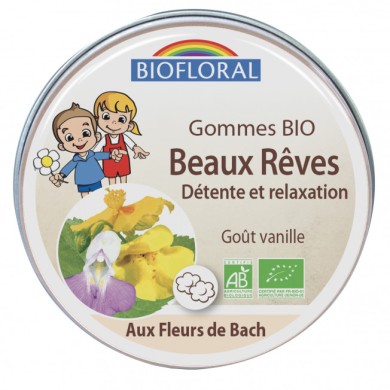 BIOFLORAL Gommes BIO aux fleurs de Bach enfants "Beaux rêves" Boite de 45 grammes