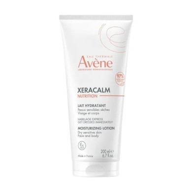 AVÈNE XERACALM NUTRITION - Lait Hydratant - Visage et Corps - Peaux Sensibles et Sèches, 200ml