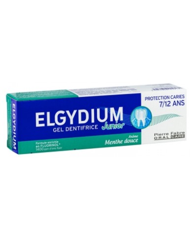 ELGYDIUM JUNIOR Gel Dentifrice Menthe Douce 50ml - Enfants de 7 à 12 Ans