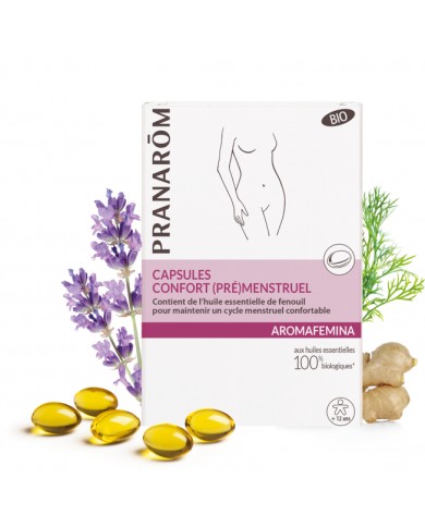 PRANAROM  AROMAFEMINA Capsules - Confort (Pré)menstruel Boite de 30 capsules PRANAROM  AROMAFEMINA Capsules - Confort (Pré)menstruel Boite de 30 capsules