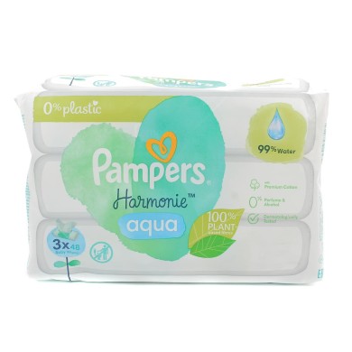 PAMPERS AQUA Harmonie 4 Paquets de 48 lingettes PAMPERS AQUA Harmonie 4 Paquets de 48 lingettes