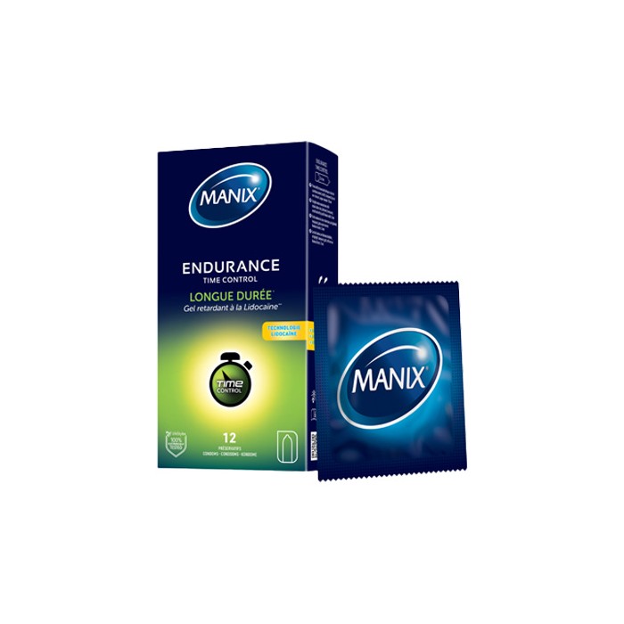 MANIX Endurance Boite de 12 preservatifs avec gel retardant