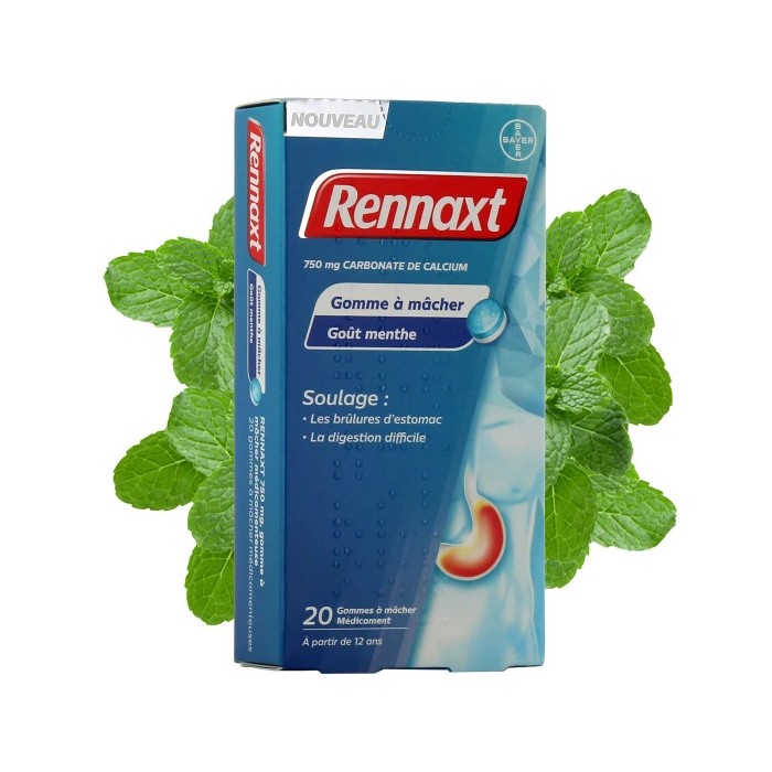 RENNAXT Gomme à macher goût menthe Boite de 20