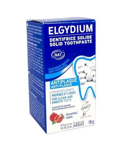 ELGYDIUM Dentifrice solide a,ti plaque Boite de 60 pastilles