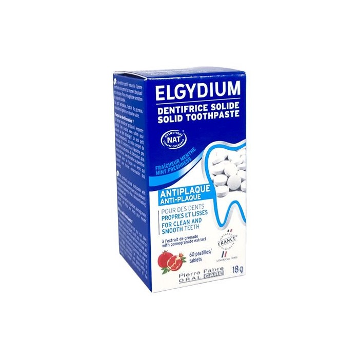 ELGYDIUM Dentifrice solide a,ti plaque Boite de 60 pastilles ELGYDIUM Dentifrice solide a,ti plaque Boite de 60 pastilles