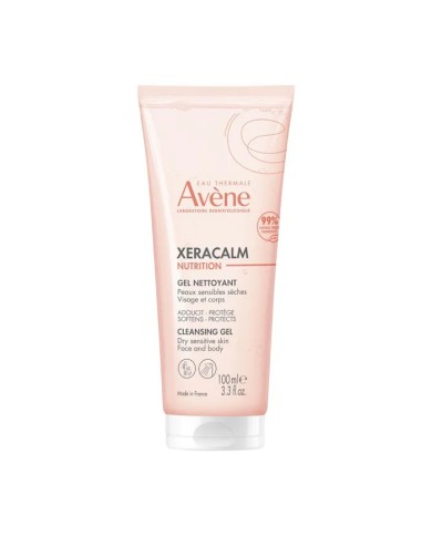 AVÈNE XERACALM NUTRITION - Gel Nettoyant - Visage et Corps - Peaux Sensibles et Sèches Tube de100ml