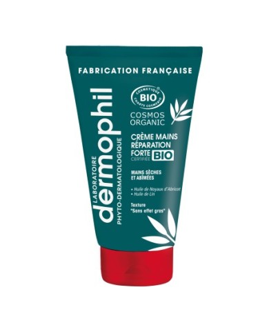 DERMOPHIL CREME MAINS REPARATION FORTE BIO MAINS SECHES ET ABIMEES Tube de 75ML DERMOPHIL CREME MAINS REPARATION FORTE BIO MAINS SECHES ET ABIMEES Tube de 75ML