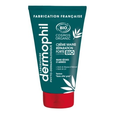 DERMOPHIL CREME MAINS REPARATION FORTE BIO MAINS SECHES ET ABIMEES Tube de 75ML DERMOPHIL CREME MAINS REPARATION FORTE BIO MAINS SECHES ET ABIMEES Tube de 75ML