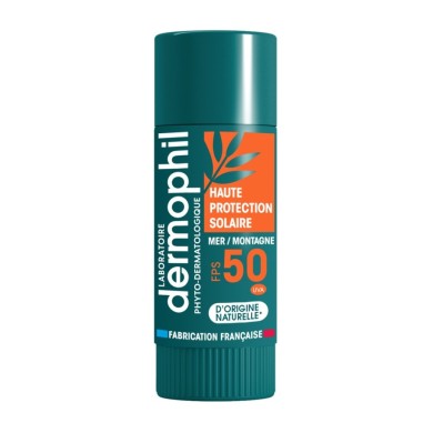 DERMOPHIL Solaire Stick Lèvres FPS 50+ Tube de 4 grammes DERMOPHIL Solaire Stick Lèvres FPS 50+ Tube de 4 grammes