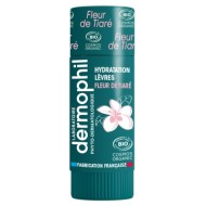 DERMOPHIL INDIEN Hydratation lèvres fleur tiaré bio stick Tube de 4 grammes DERMOPHIL INDIEN Hydratation lèvres fleur tiaré bio stick Tube de 4 grammes
