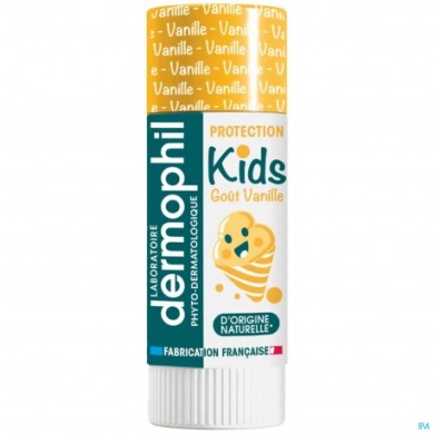 Dermophil Indien Kids stick lèvres Vanille Tube de 4 grammes Dermophil Indien Kids stick lèvres Vanille Tube de 4 grammes