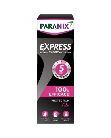 PARANIX EXPRESS Lotion rapide anti-poux 5 min Paranix - spray de 100 ml + peigne PARANIX EXPRESS Lotion rapide anti-poux 5 min Paranix - spray de 100 ml + peigne