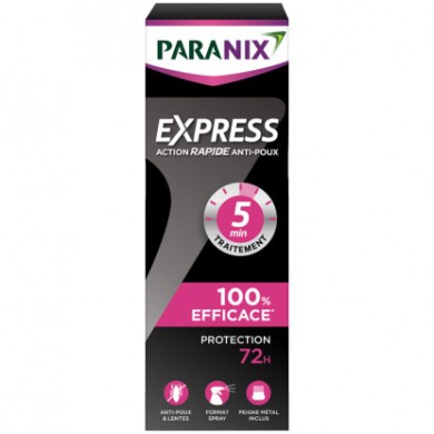 PARANIX EXPRESS Lotion rapide anti-poux 5 min Paranix - spray de 100 ml + peigne PARANIX EXPRESS Lotion rapide anti-poux 5 min Paranix - spray de 100 ml + peigne