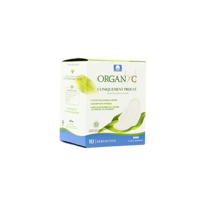ORGANYC Serviette bio FLUX Normal Boite de 10 ORGANYC Serviette bio FLUX Normal Boite de 10