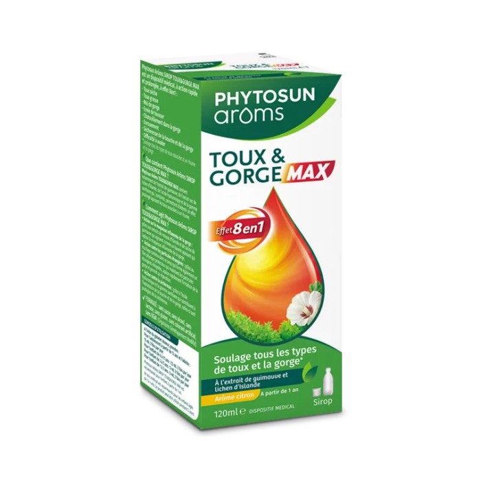 PHYTOSUN AROMS Sirop toux et gorge MAX effet 8 en 1 Flacon de 120 ml