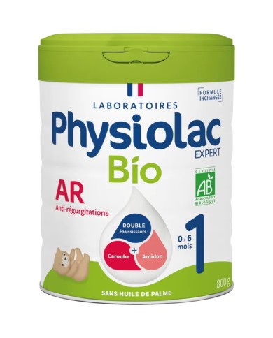 Physiolac Bio AR 1 ere age De 0 à 6 Mois Boite de 800 g Physiolac Bio AR 1 ere age De 0 à 6 Mois Boite de 800 g