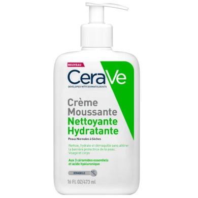 CERAVE Crème moussante netoyante hydratante Flacon pompe de 473 ml CERAVE Crème moussante netoyante hydratante Flacon pompe de 473 ml