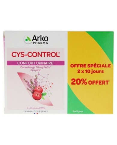 ARKOPHARMA Cys ControlBoite de 2 x 20 gélules ARKOPHARMA Cys ControlBoite de 2 x 20 gélules