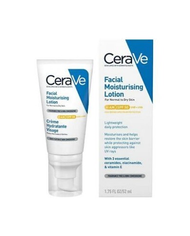 CeraVe Crème Hydratante Visage SPF50 Tube de 52 ml CeraVe Crème Hydratante Visage SPF50 Tube de 52 ml