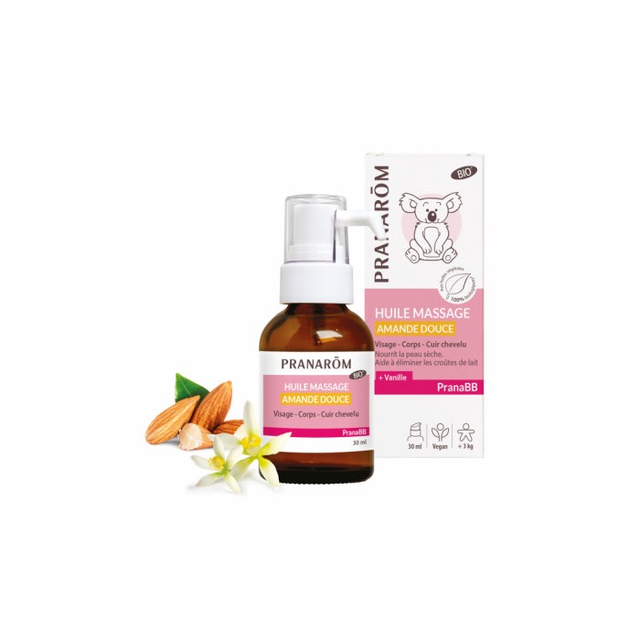 Pranarôm PranaBB Huile massage amande douce Bio Flacon de 30ml Pranarôm PranaBB Huile massage amande douce Bio Flacon de 30ml