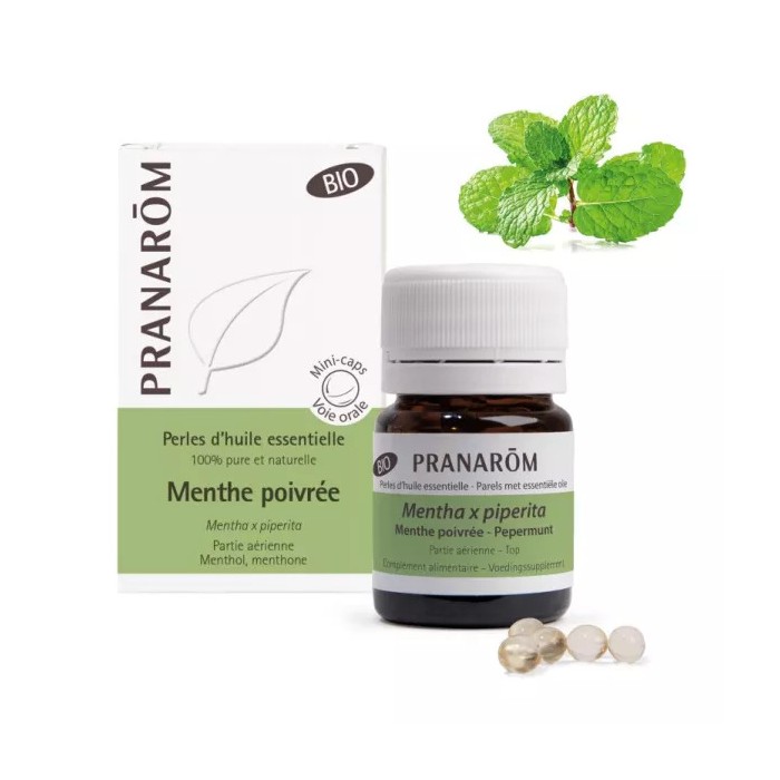 Pranarom Perles d'Huile Essentielle Menthe Poivrée Boite de 60 perles