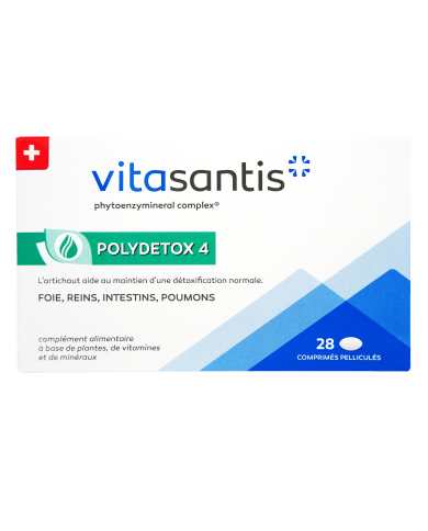 VITASANTIS - POLYDETOX 4 - Foie, reins, intestins et poumons Boite de 28 comprimés
