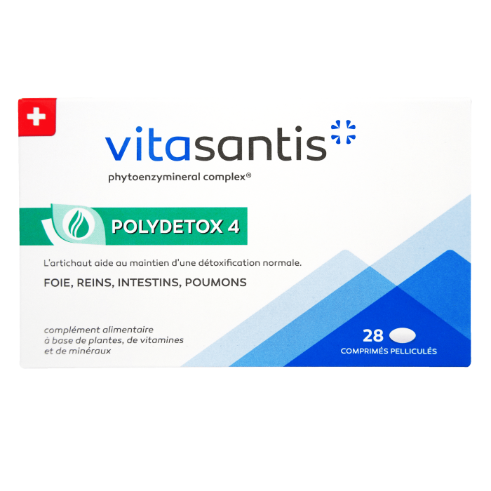 VITASANTIS - POLYDETOX 4 - Foie, reins, intestins et poumons Boite de 28 comprimés