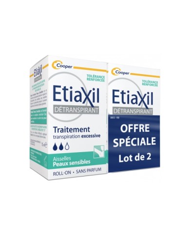 ETIAXIL AISSELLES Détranspirant Peaux Sensibles lot de 2 Billes de 15ml ETIAXIL AISSELLES Détranspirant Peaux Sensibles lot de 2 Billes de 15ml