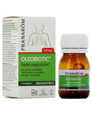 Pranarom Oleobiotic Santé Respiratoire Boite de 15 capsules