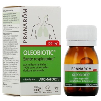 Pranarom Oleobiotic Santé Respiratoire Boite de 15 capsules Pranarom Oleobiotic Santé Respiratoire Boite de 15 capsules