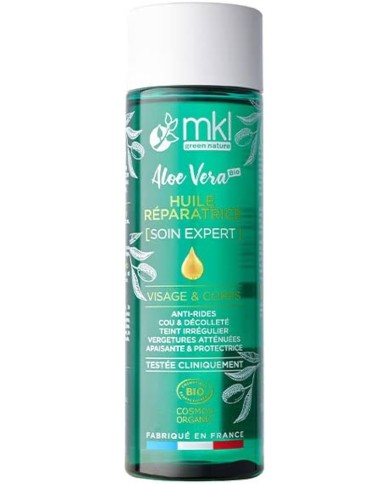 MKL Huile réparatrice à l'aloé Vera BIO visage et corps Flacon de 200 ml MKL Huile réparatrice à l'aloé Vera BIO visage et corps Flacon de 200 ml