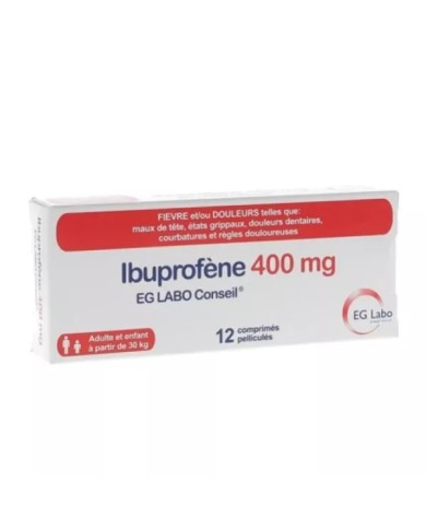 IBUPROFENE EG 400 MG Douleurs et Fièvre Boite de 12 comprimés