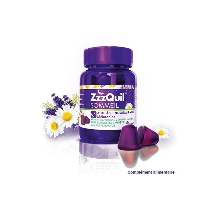 Zzzquil Sommeil complément alimentaire Arôme Mangue-banane Boite de 30 gommes