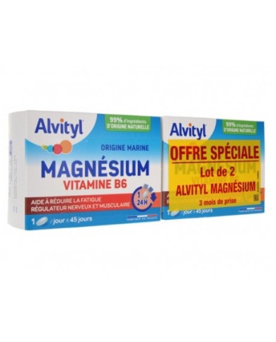 ALVITYL Magnésium Vitamine B6 Comprimés 2 boiteS de 45