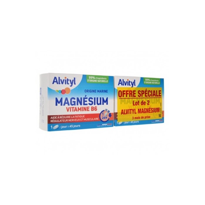 ALVITYL Magnésium Vitamine B6 Comprimés 2 boiteS de 45