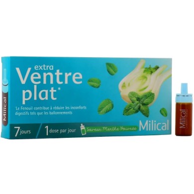 MILICAL Extra ventre plat au charbon actif Boite de 7 doses de 10 ml MILICAL Extra ventre plat au charbon actif Boite de 7 doses de 10 ml