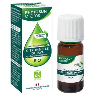 Phytosun Arôms Huile Essentielle Citronnelle de Java Bio Flacon de10ml Phytosun Arôms Huile Essentielle Citronnelle de Java Bio Flacon de10ml