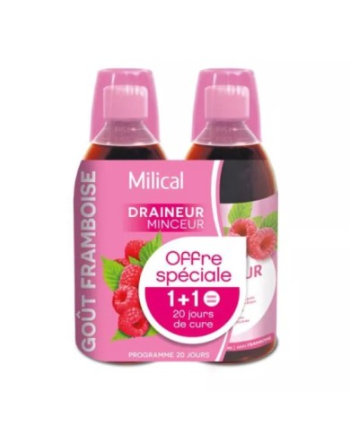 Milical Draineur minceur Programmes de 2 x 10 jours Goût framboise
