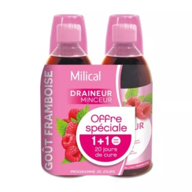 Milical Draineur minceur Programmes de 2 x 10 jours Goût framboise