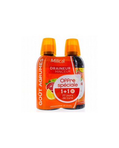 Milical Draineur minceur Programmes de 2 x 10 jours Goût Agrumes