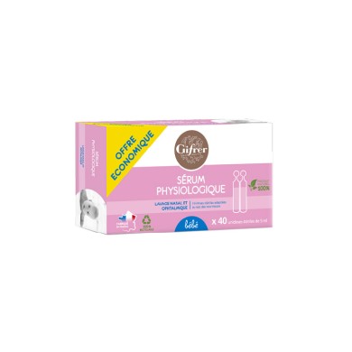 Sérum physiologique GIFRER 40 Unidoses de 5ml Sérum physiologique GIFRER 40 Unidoses de 5ml