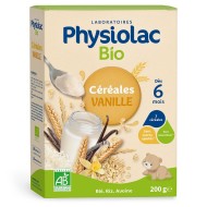 Physiolac Bio Céréales Vanille Dès 6 mois Boite de 200 grammes Physiolac Bio Céréales Vanille Dès 6 mois Boite de 200 grammes