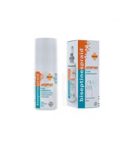 BISEPTINESPRAID ANTISEPTIQUE Solution antiseptique cutanée Flacon pulvérisé de 50ml BISEPTINESPRAID ANTISEPTIQUE Solution antiseptique cutanée Flacon pulvérisé de 50ml