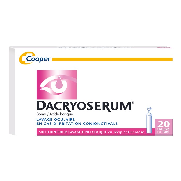 Dacryosérum Solution pour lavage ophtalmique Bpite de 20 unidoses de 5ml Dacryosérum Solution pour lavage ophtalmique Bpite de 20 unidoses de 5ml
