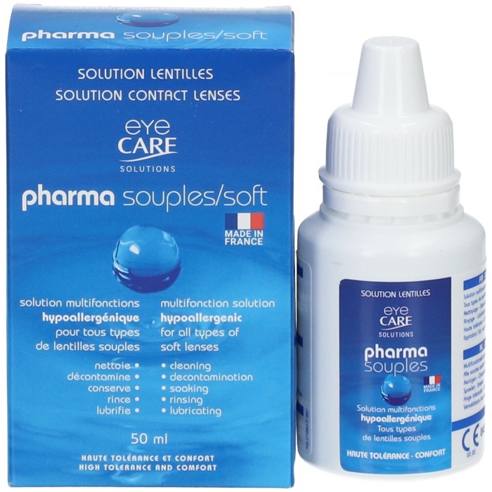 EYE CARE Solution pharma souples pour toutes lentilles Flacon de 50 ml