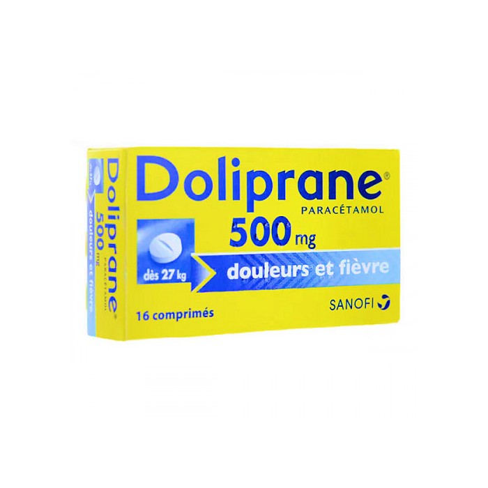 Doliprane 500 mg Boite de 16 comprimés Doliprane 500 mg Boite de 16 comprimés