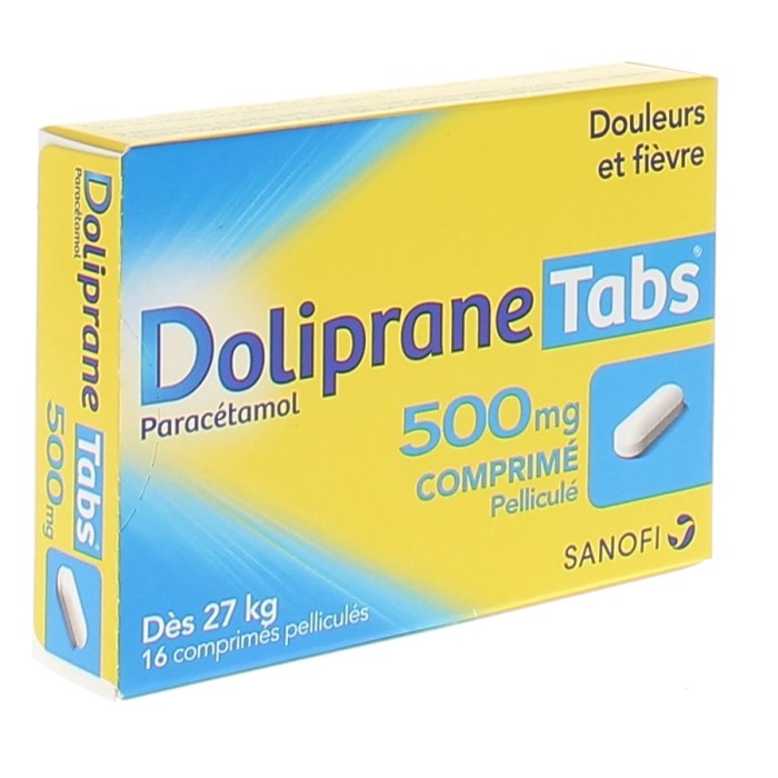Doliprane Tabs 500 mg Boite de 16 comprimés
